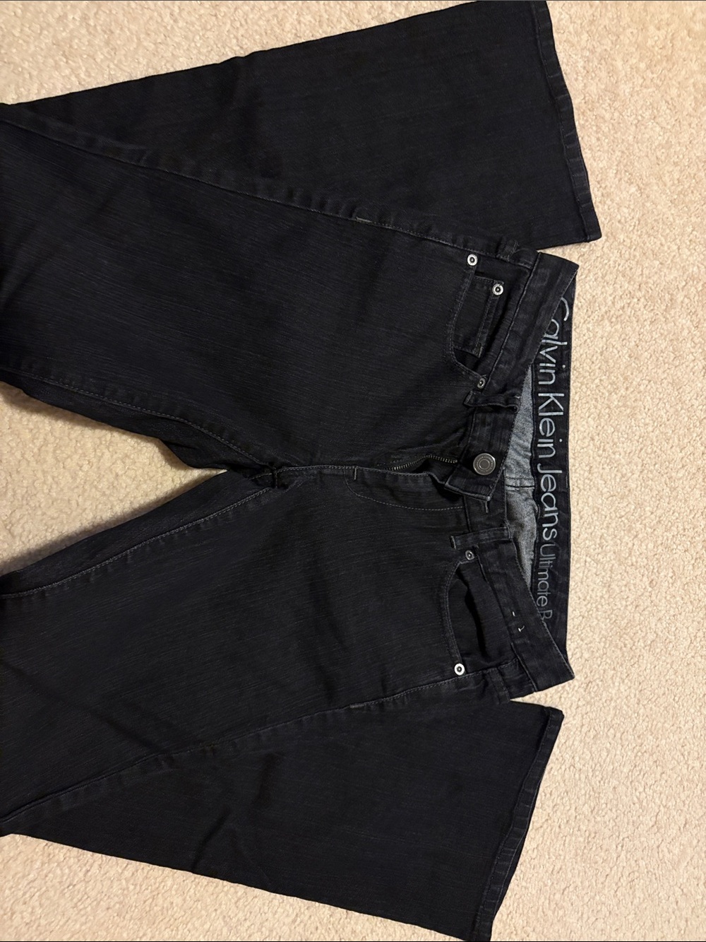 Calvin Klein Jeans Women's Black Flared Wide-Leg Jeans